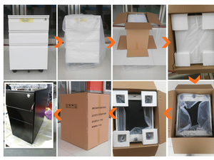 Borde redondo fuego muebles de oficina de acero de 3 cajones de almacenamiento de <span class=keywords><strong>metal</strong></span> pedestal móvil gabinetes de archivo