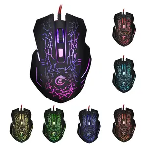 HXSJ A904 Mouse Gaming Lampu Latar LED, Mouse Kabel USB Dapat Disesuaikan 5500 DPI, 6 Tombol Mouse Optik untuk Game PC Laptop LOL DOTA