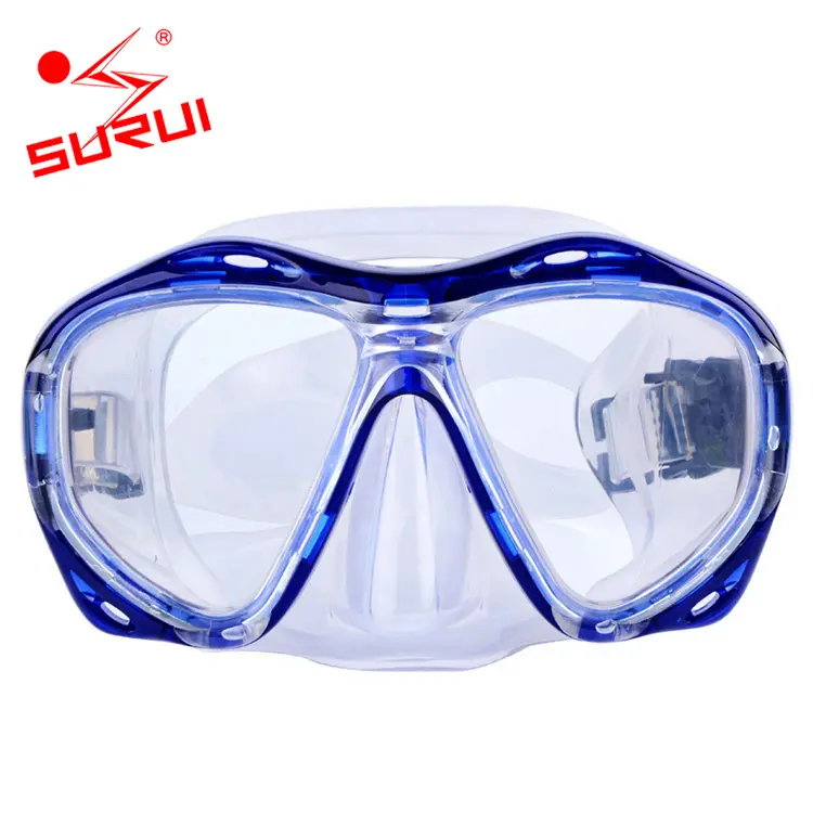 Masker Selam Scuba Kustom Snorkel Kaca Tempered Silikon untuk Dewasa