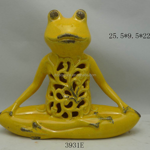 सिरेमिक योग मेंढक मूर्ति उद्यान सजावट के लिए - Product Image 3