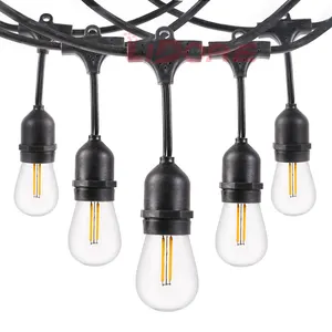 Nhà Máy Giá Ngoài Trời Không Thấm Nước IP65 Đảng Patio Edison Filamentbulb Giáng Sinh Cổ Tích Ánh Sáng Chuỗi Led Ánh Sáng