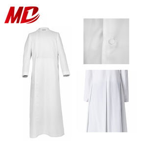 Poliéster mate, Blanco, Negro, Rojo, cierre de botones, bata de clero mate para hombre, bata de sotana de coro anglicano con forro - Product Image 5