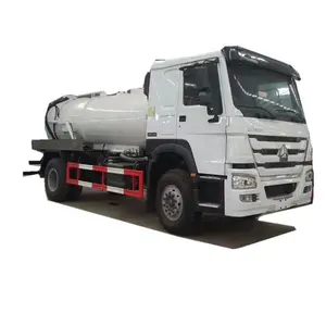 Howo 4X2 Mobiele Handleiding Transmissie Type Vacuüm Riolering Zuigkracht Met Pomp Truck Tanker Reiniging Voertuig Voor Verkoop
