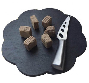 Assiettes de service en pierre naturelle ardoise noire