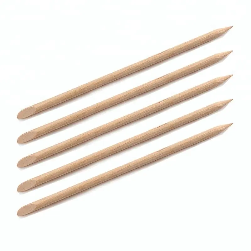 Outils de manucure et de pédicure à double extrémité bâtonnets à ongles en bois orange échantillon gratuit bâtonnets de manucure pour la beauté des ongles