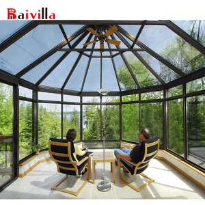 Solárium de Estilo Australiano con Estructura de Aluminio, Invernadero de Cristal con Techo Templado para Villas, Moldura Triangular - Product Image 1