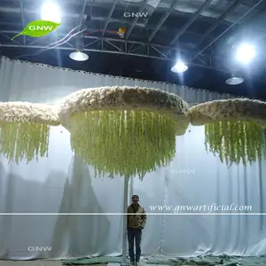 Artificial Flowers Flowers GNW Artificial Wisteria Hanging Flower Ceiling Canopy For Wedding Decoration