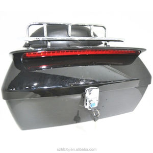 Black Motorcycle Trunk Tail Box Luggage Case top rack For Honda Harley Kawasaki