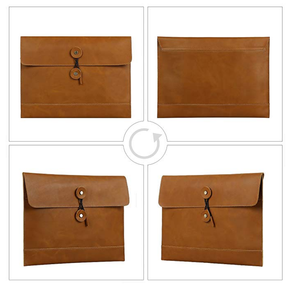 مجلدات ملفات عالية من جلد البولي يوريثين الكلاسيكي للكمبيوتر المحمول مهمة خاصة مع إغلاق ربط بخيط واقي - Product Image 5