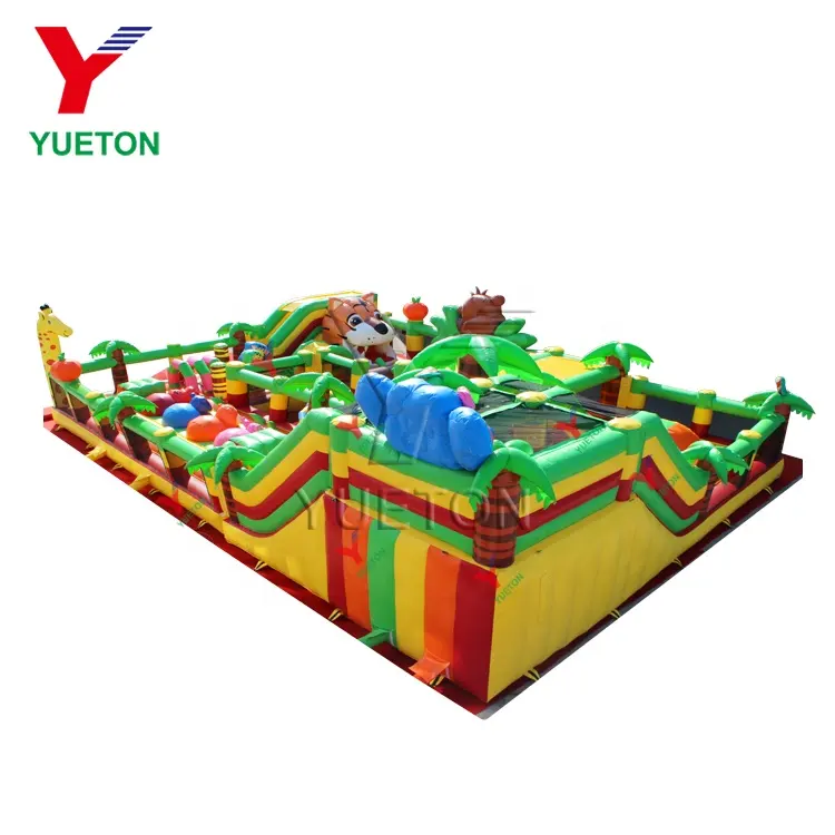 Toddler Commercial Kids Indoor Outdoor Giant Bespoke Bouncy Castle Inflatable Obstacle Course Fun City For Adults