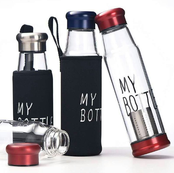 550ml Sleeves Infuser Glass Water My Bottle Portable Water Glass Bottle