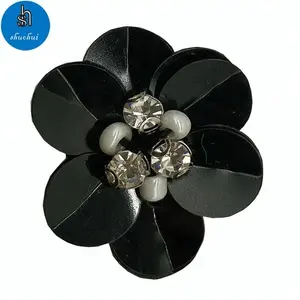 Handmade Sequin Small Flower Embroidery 3d Design Patch With Beads For Dress Eco-friendly Sew-on Garment Accessories