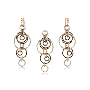 64441 Xuping top grade well design special style magnetic 18k gold plated two pieces jewelry set