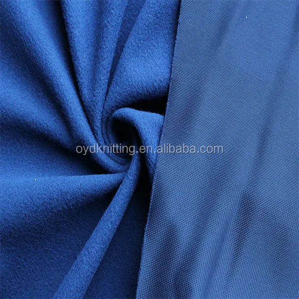 Proveedor de fábrica 100% poliéster azul oscuro 220gsm un lado Tricot cepillado Super Poly Velvet/Velour tela para uniforme escolar/abrigo