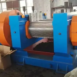 Large capacity waste rubber crusher mill/ double groove rollers rubber crusher