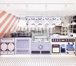 Tienda de helados comercial de diseño de muebles para tienda de helados Decoración