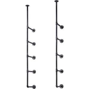 الصناعية جدار جبل أنبوب حديد الرف رفوف رفوف رفوف مع 1/2 بوصة حافة الأنبوب الأرضية - Product Image 1