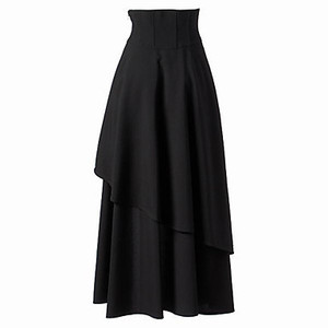 NEW TREND Womens Steampunk Gothic <strong>Black</strong> <strong>Long</strong> <strong>Skirt</strong> - Product Image 3