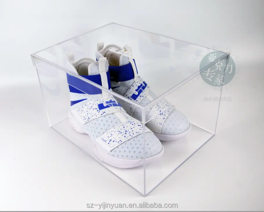 China Manufacturers wholesale custom showcase clear acrylic shoe box for brand shoes