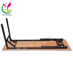 YC-T38 Folding Lacquer Plywood Rectangular <strong>Table</strong> with Aluminum edge and non-fallout rubber <strong>adjustable</strong> leg studs - Product Image 5