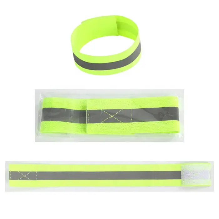 Orange fluorescent merenggang armband/polyester spandex kain reflektif headband untuk menjalankan