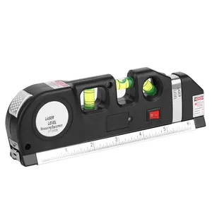 Laser level horizon vertical measure alinhador, de 8ft réguas métricas padrão multipurpose measure nivelador de fita preta