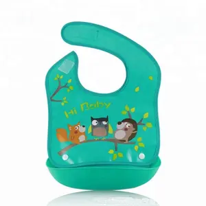 Detachable EVA <strong>Plastic</strong> Waterproof Infant Kids Feeding Baby Silicone <strong>Bib</strong> - Product Image 1