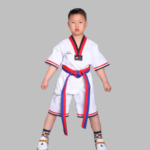Uniforme <span class=keywords><strong>de</strong></span> <span class=keywords><strong>Taekwondo</strong></span> <span class=keywords><strong>WTF</strong></span> Dobok Estilo Verano Cuello en V Manga Media/Corta <span class=keywords><strong>Ropa</strong></span> <span class=keywords><strong>de</strong></span> <span class=keywords><strong>Taekwondo</strong></span> - Product Image 1