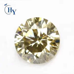 Wholesale stone light yellow synthetic loose moissanite gems for engagement rings