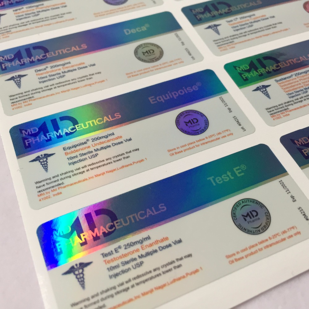 Пользовательские Голограммы, Этикетки Стикер тестостерон 10 мл флаконах