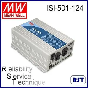 Meanwell isi-501-124a 500w 110 vac 24 vdc onda sinusoidal real con energía solar mppt cargador convertidor dc-ac