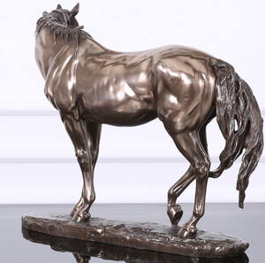 Statue de <span class=keywords><strong>cheval</strong></span> en bronze sculptée sur mesure en résine, décoration de maison et de bureau, figurine - Product Image 3