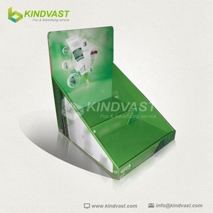 Mesa de exhibición personalizada de múltiples niveles, papel corrugado para luz LED, productos cosméticos para el cuidado de la piel