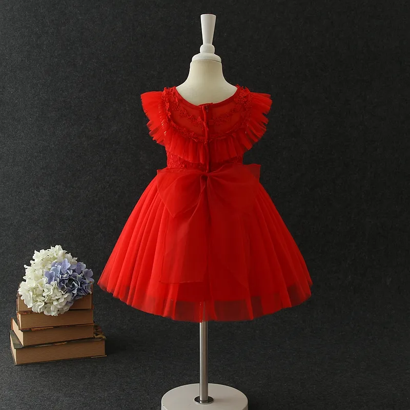 बी 1-5 साल के बच्चों के लिए नई अच्छी फैशन चमकदार बीडिंग फूल ग्रीष्मकालीन बेबी गर्ल्स ड्रेस
