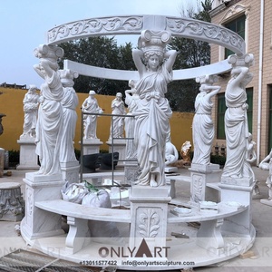 Statua dei gazebo della colonna di <span class=keywords><strong>marmo</strong></span> romano della donna decorativa all'aperto da vendere - Product Image 4