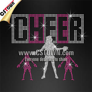 Pink Wort Cheer dream the extreme Grosshandel Strassmotiv Buegelbild HOTFIX Strass und Glitter - Product Image 6