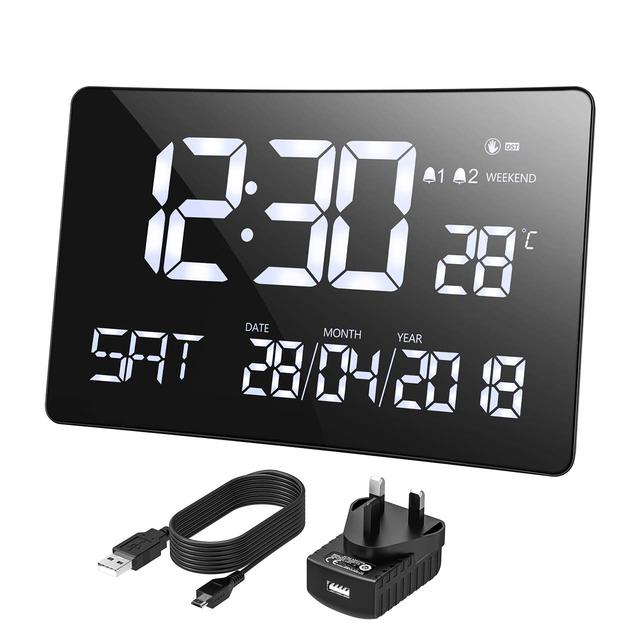 11 Inch Digital Calendar Day New Smart Led Wall Clock With Weather Forecast