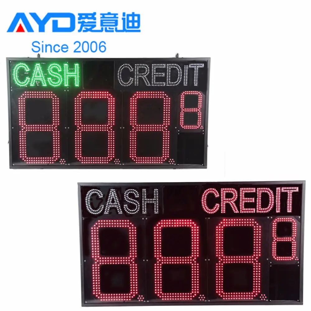 Nuevo diseño de crédito en efectivo pantalla LED de 7 segmentos pantalla LED Precio de Gas señalización electrónica LED de junta