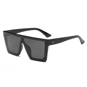 black oversized flat top sunglasses