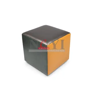 OT004 Furniture Newest Type Modern Goat Fur Fabric Footstool Living Room Stool Ottomans And Pouf