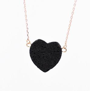 Aromaterapia joyas de hexágono punto rectángulo corazón en forma de gota de piedra de Lava las mujeres collar de difusor del aceite esencial - Product Image 6