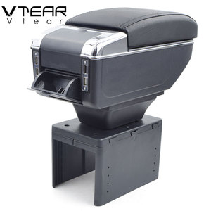 Vtear Elegante Bracciolo Anteriore per Auto in ABS e Pelle PU con Vano Portaoggetti, Porta USB e Portabicchieri, Accessori Interni per <span class=keywords><strong>Renault</strong></span> Fluence Dacia <span class=keywords><strong>Logan</strong></span> - Product Image 4