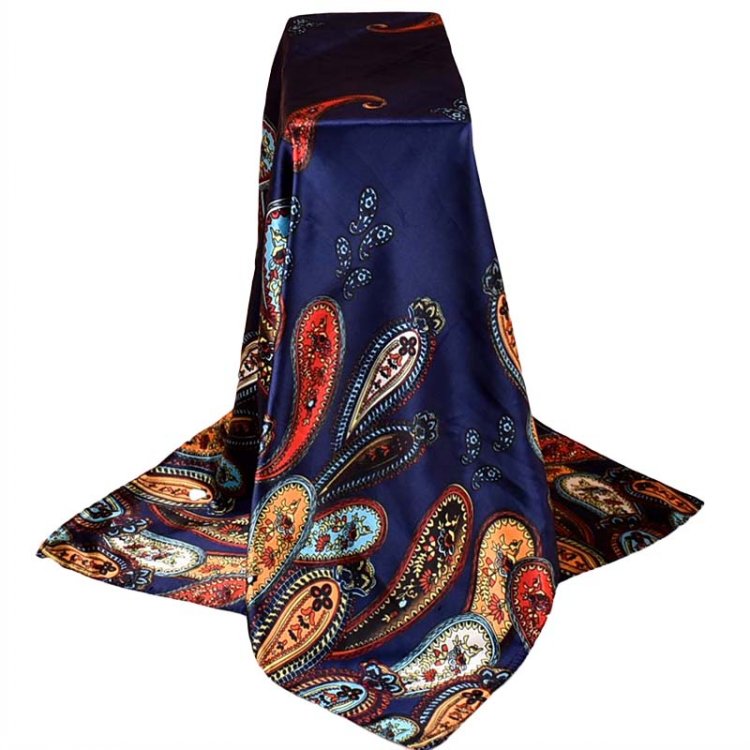 2019 новый модный шарф оптовая продажа 90*90 квадратные шарфы Пейсли размеры дешевые атласные женские шарфы Прямая продажа с фабрики