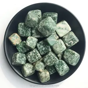 Wholesale high quality natural green garnet Qinghai jade quartz crystal gravel healing stones