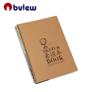 Livros de esboços personalizados reycled marrom em papel a4 em branco caderno espiral