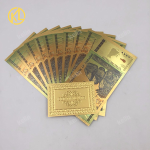 Spedizione gratuita 1200 pz/lotto una banconota in oro Zimbabwe da cento trilioni di dollari in scatola di legno nero da Fedex Tnt o UPS 5-7 giorni - Product Image 4