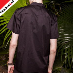 Al por mayor negro manga corta bar <span class=keywords><strong>hotel</strong></span> camarero camisa profesión chef <span class=keywords><strong>restaurante</strong></span> uniforme diseños con bolsillo - Product Image 2