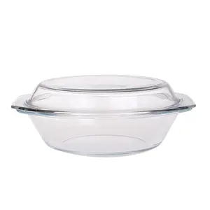 De vidrio borosilicato de alta cazuela de horno de microondas seguro olla de cocina