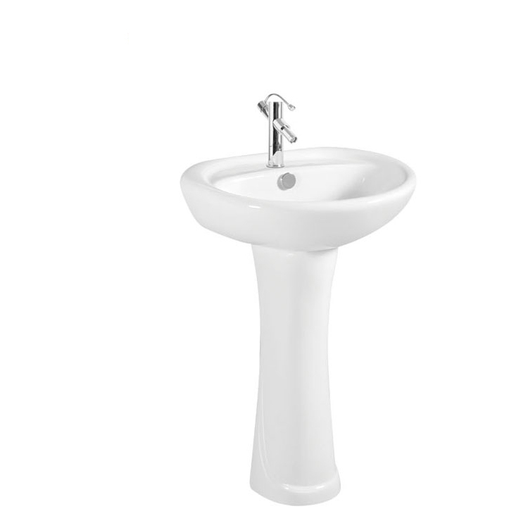 Usine vente directe de haute qualité pas cher prix en céramique salle de bains lavabo sur pied
