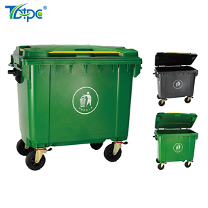 Wholesale 60 120 240 660 1100 liter industrial plastic waste bin container with wheels